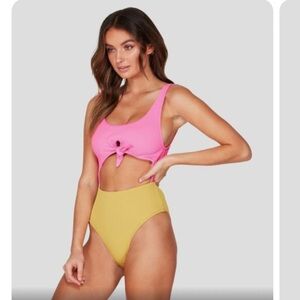 Billabong Sand Dunes one piece tie front swimsuit
